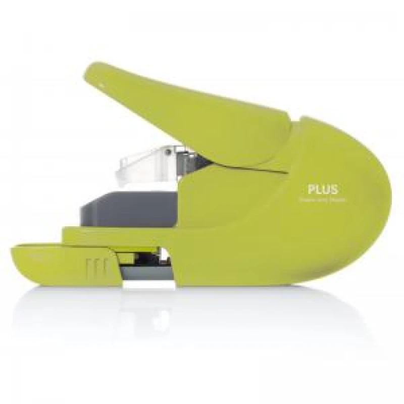 Image of Plus by Pentel Plus By Pentel Staple-Free Handy Stapler Power Assist Mechanism 5 Sheet Capacity Green 31146 31146