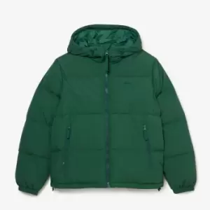Image of Mens Lacoste Quilted Water-Repellent Short Jacket Size 48 Green