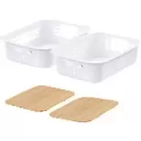 Image of SmartStore Storage Basket Plastic White 28 (W) x 37 (D) x 13 (H) cm