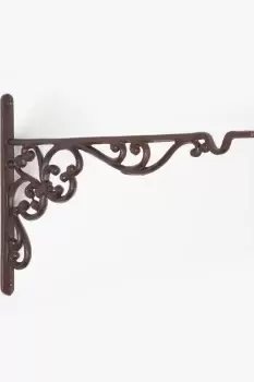 Image of Brown Cast Iron Extra Large Hanging Basket Hook