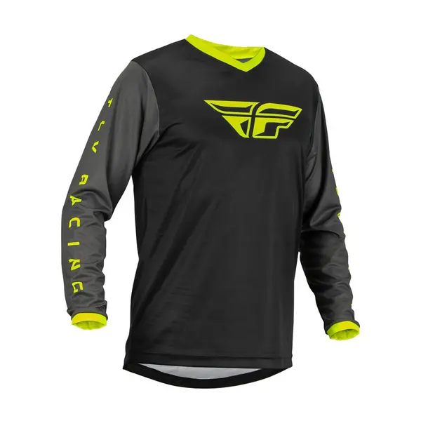 Image of Fly Racing MX Jersey F-16 Black Grey Hi-Vis Size L