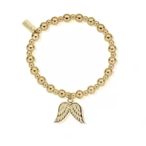 Image of Gold Mini Small Ball Double Angel Wing Bracelet GBMSB701