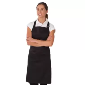 Image of Le Chef Unisex Adult Bibbed Apron (One Size) (Black)