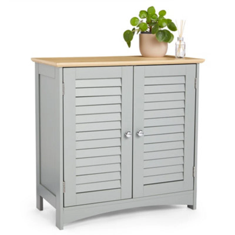 Image of VonHaus Freestanding Bathroom Storage Cabinet Grey