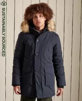 Image of Superdry Mens Everest Parka Coat Navy / Nordic Chrome Navy - Size: L