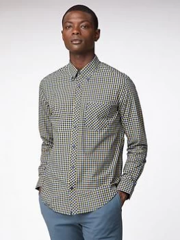 Image of Ben Sherman Long Sleeve House Check-DIJON, Mustard, Size S, Men