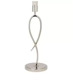 Image of Eaves Luxury Table Lamp Light Polished Nickel Curved Modern Elegant Bulb Holder