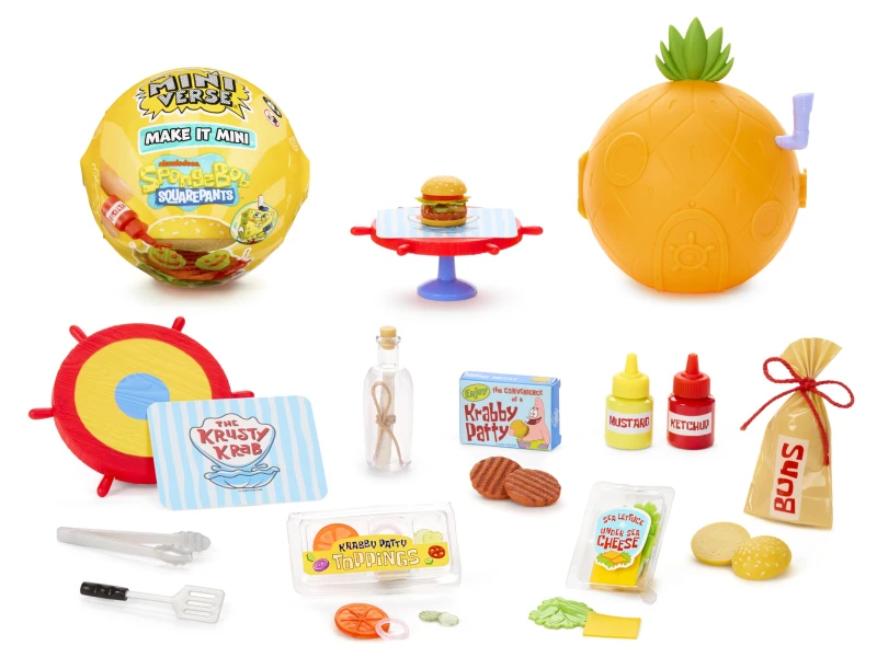 Image of MGA's Miniverse Make It Mini SpongeBob SquarePants - Mini Verzamelitems Doe-Het-Zelf Resin Speelset Replica Eten NIET Eetbaar voor Verzamelaars &