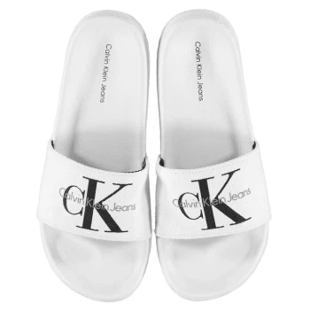 Image of Calvin Klein Jeans Logo Sliders - White/Black
