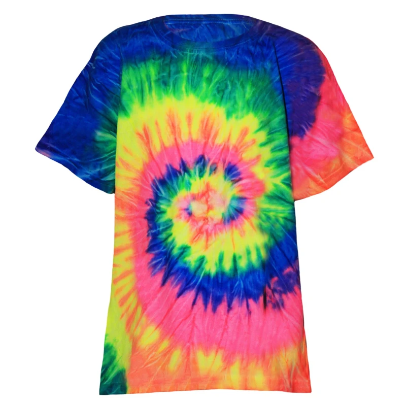 Image of Colortone Rainbow Tie-Dye Heavyweight T-Shirt in Lime Size: XS Lime Unisex XS