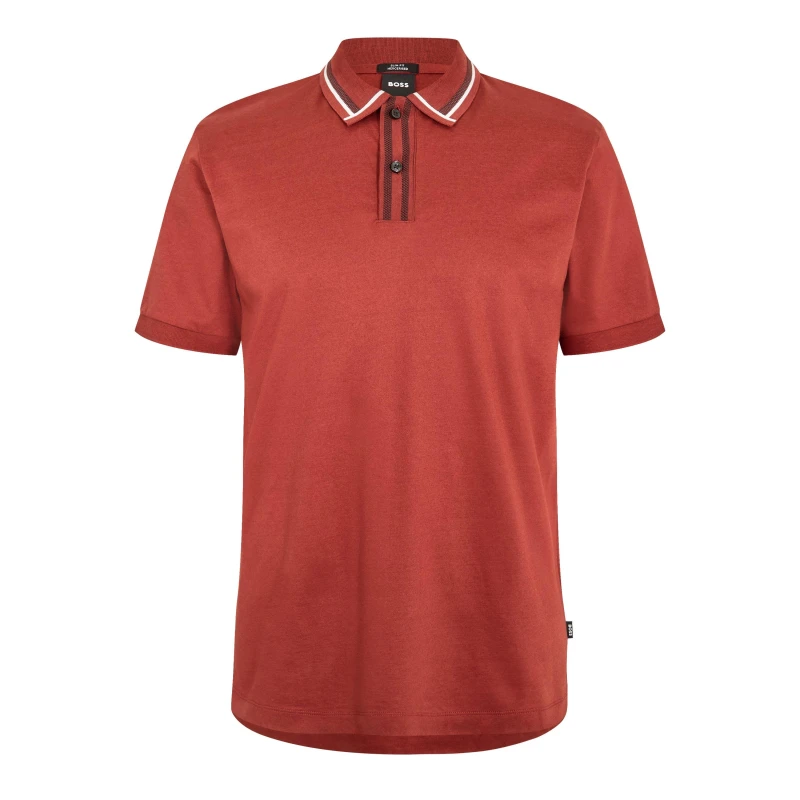 Image of Boss Mens Phillipson Short Sleeve T-Shirt Open Brown male S