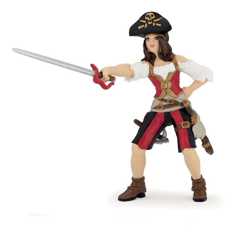 Image of Papo Pirates and Cosairs Lady Pirate Toy Figure, Three Years and Above, Multi-colour (39466) Multi