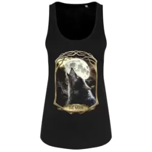 Image of Deadly Tarot Womens/Ladies Obsidian The Moon Tank Top (S) (Black)