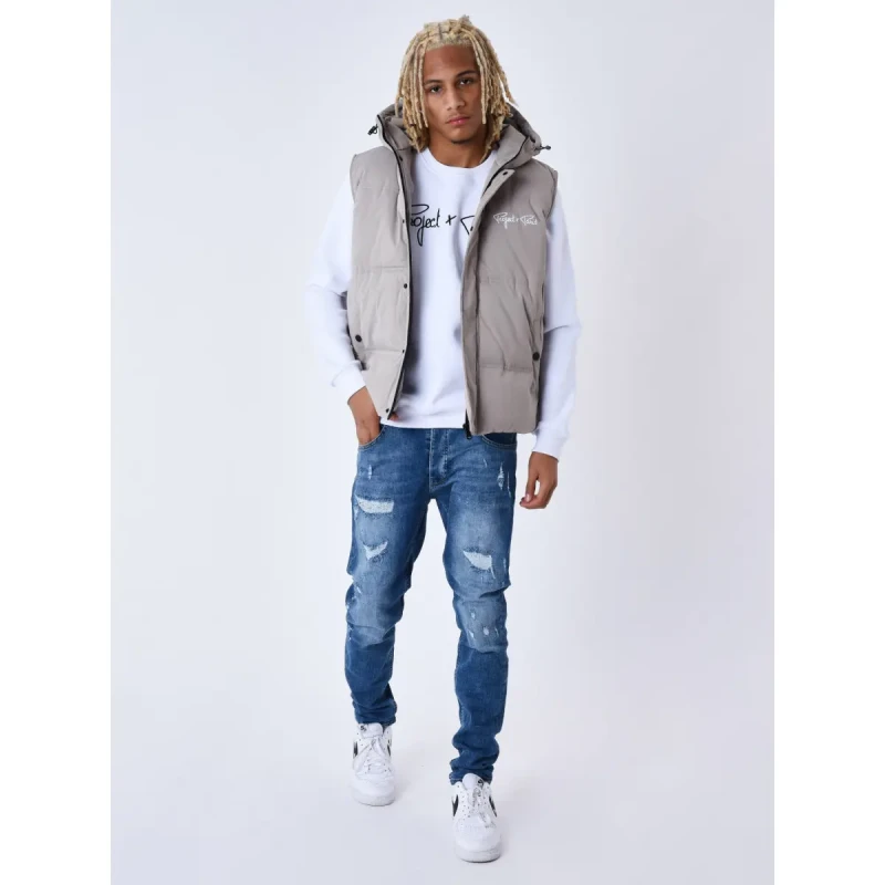 Image of Project X Paris Hooded sleeveless jacket Project X Paris Marron Male S