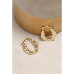 Image of I Saw It First Gold Textured Hoop Earrings - Metallics