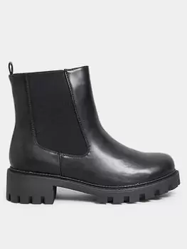 Image of Yours Extra Wide Fit Chunky Chelsea Pu Black, Size E, Women