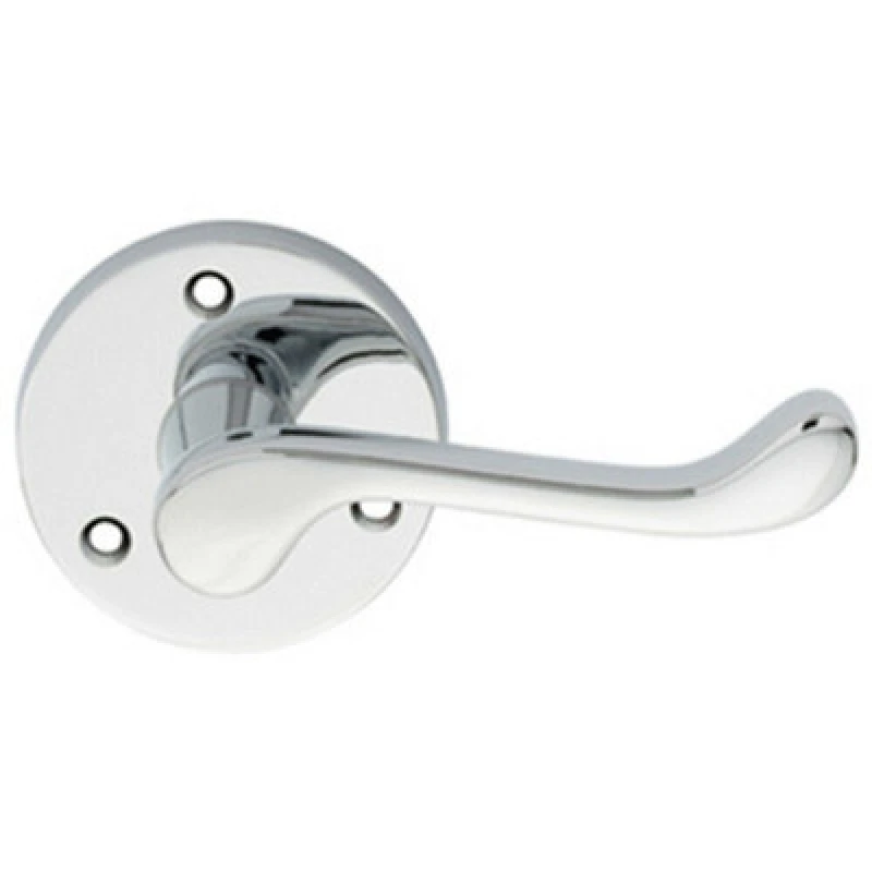 Image of Loops PAIR Victorian Scroll Lever on 58mm Round Rose Polished Chrome Door Handle Multi