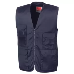 Image of Result Mens Safari Waistcoat Jacket (L) (Midnight Navy)