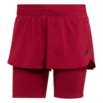 Image of adidas Run Icons Two-in-One Running Shorts Womens - Legacy Burgundy