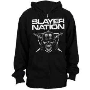 Image of Slayer Slayer Nation Mens Zip Hoodie: Small