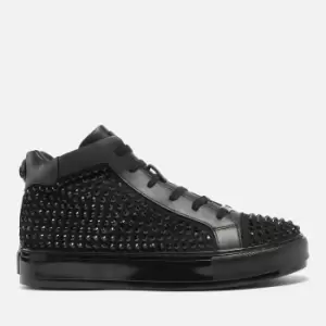 Image of Kurt Geiger London Mens Laney Stud Hi-Top Trainers - Black - UK 9