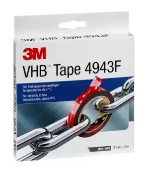 Image of 3M 4943F, VHB Grey Foam Tape, 19mm x, 1.1mm Thick