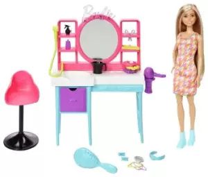 Image of Barbie Totally Hair Salon Playset, Doll & Accessories