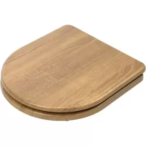 Image of Croydex - Levico Wood Flexi-Fix D-Shape Seat Teak Effect