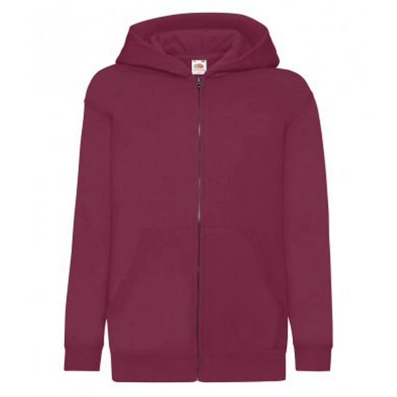 Image of Fruit of the Loom Hooded Sweatshirt in Burgundy Size: 5-6 Years Burgundy Unisex 5-6 Years