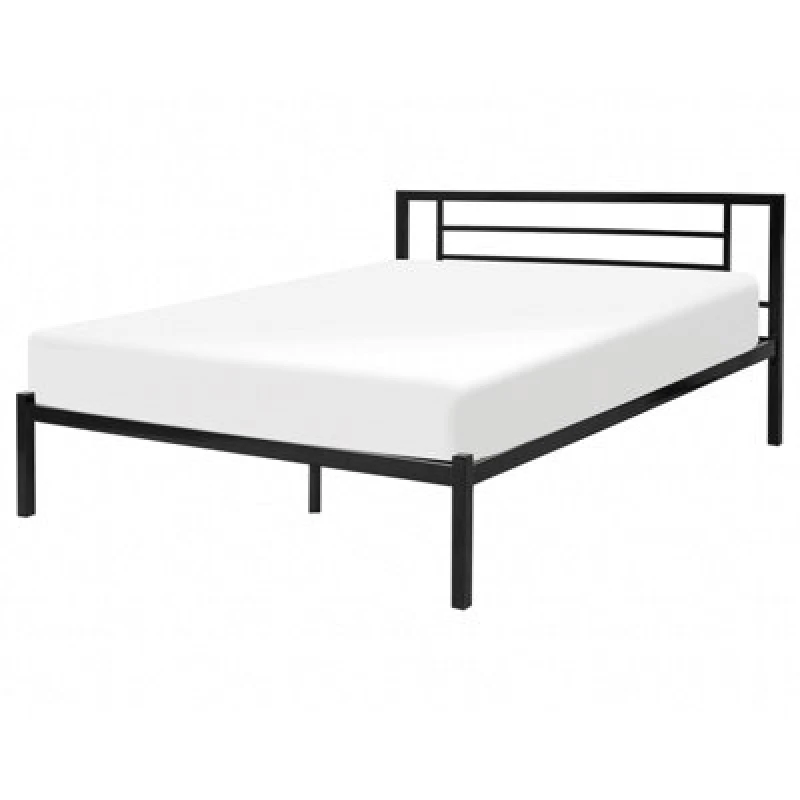 Image of Beliani Bed Metal Cusset 140 X 200 Cm (Eu Double) Black