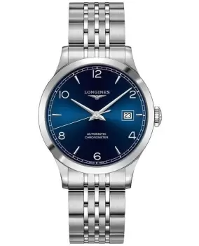 Image of Longines Record Blue Dial Stainless Steel Mens Watch L2.820.4.96.6 L2.820.4.96.6