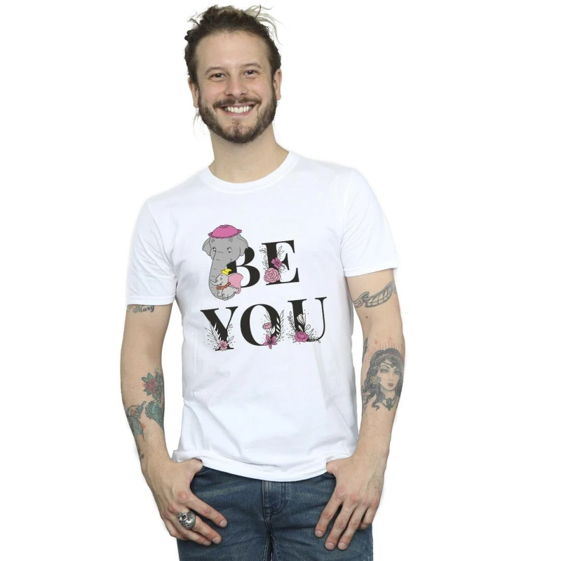 Image of Disney Men Dumbo Be You T-Shirt in White Size: Small White S Male 5059934380738