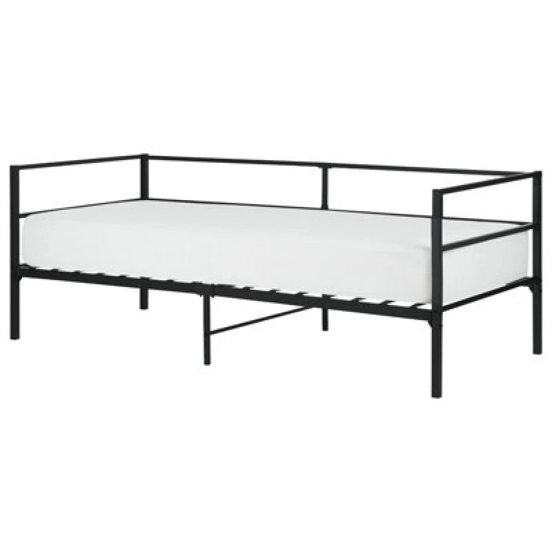 Image of Beliani Bed Metal Battut 90 X 200 Cm (Eu Single) Black