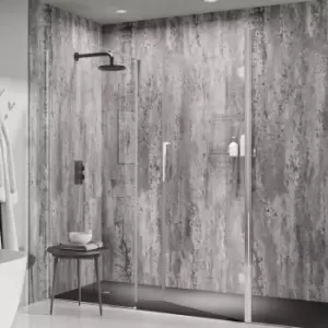 Image of Silver Metro Metallic PVC Shower Wall Panel - 2400 x 1000mm