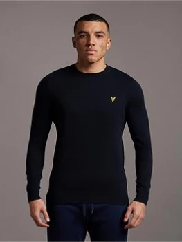 Image of Lyle & Scott Merino Jumper, Navy, Size S, Men