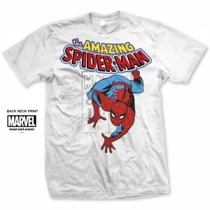 Image of Marvel Comics Spider-Man Stamp Mens White T-Shirt X Large