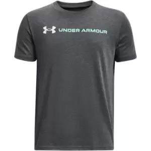 Image of Under Armour B Logo Wordmark Ss - Grey