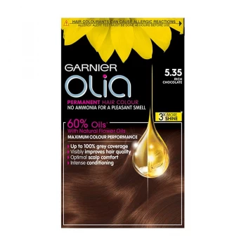Image of Garnier Olia 5.35 Rich Chocolate Brown Permanent Hair Dye Brunette