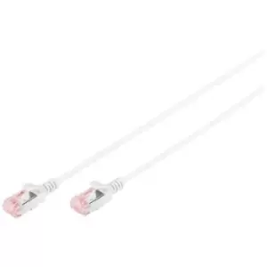 Image of Digitus DK-1624-025S RJ45 Network cable, patch cable CAT 6 U/FTP 2.50 m White double shielding, Flame-retardant, Metal foil shield, Braided shield, Sh
