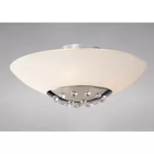 Image of Diyas - Amada ceiling light 6 Bulbs polished chrome / frosted glass