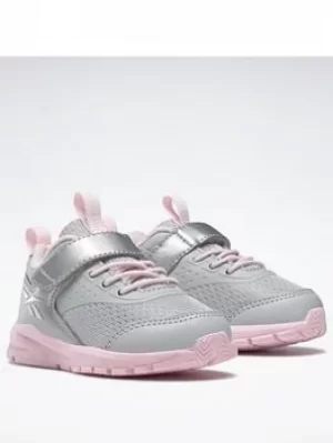 Image of Reebok Rush Runner 4 Shoes, Grey/Silver/Pink, Size 6