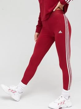 Image of adidas Essentials 3 Stripes Leggings - Burgundy, Size S, Women