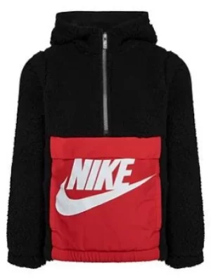 Image of Boys, Nike Amplify Sherpa Half-zip, Black/Red, Size 3-4 Years