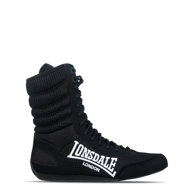 Image of Lonsdale Contender Boxing Boots Junior Black/White male 3 (35.5)