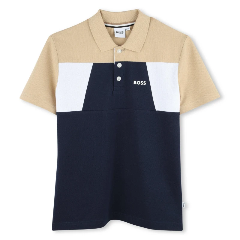 Image of Boss Kids Short Sleeve Polo Shirt Navy 849 male 4 Yrs