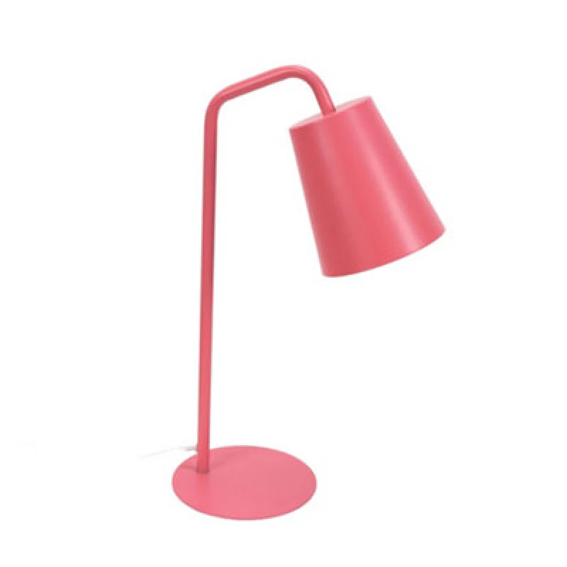 Image of ValueLights Bibi Arched Stem Metal Classic Table Lamp Baby Pink