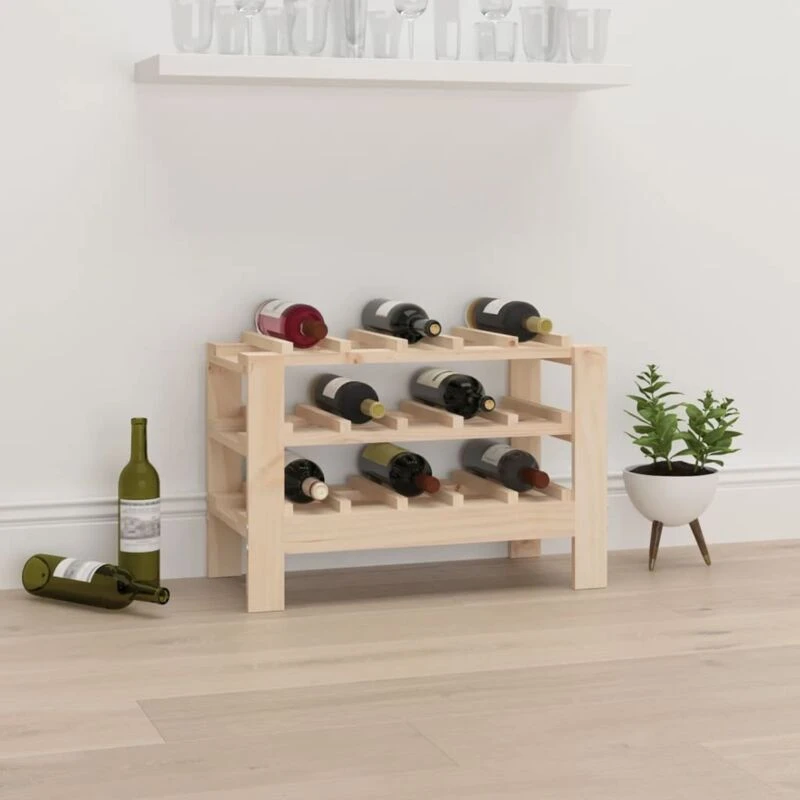 Image of VIDAXL Wine Rack 61.5x30x42cm Solid Wood Pine Vidaxl 8720845520533