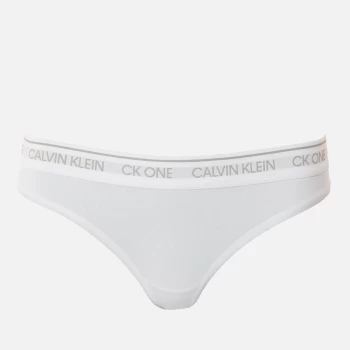Image of Calvin Klein Womens Logo Thong - White - S