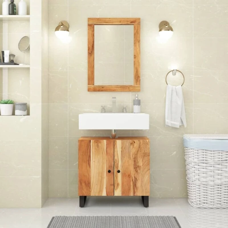 Image of VIDAXL Sink Cabinet 62x33x58cm Solid Wood Acacia and Engineered Wood Vidaxl 8720845724900