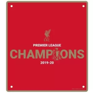 Image of Premier League Champions 2020 Door Sign (One Size) (Red) - Red - Liverpool Fc